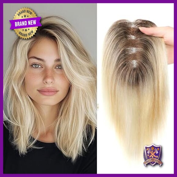 Real Human Hair Topper 10 Inch 360 Coverage Middle Part for Thinning Hair main image 4